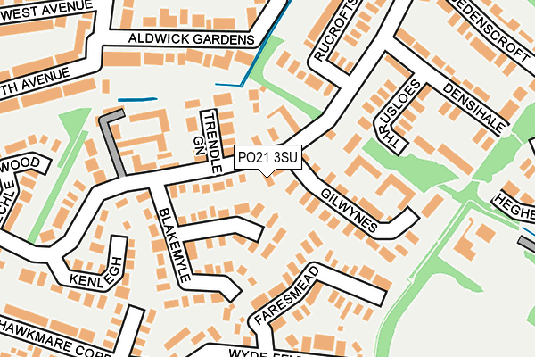 PO21 3SU map - OS OpenMap – Local (Ordnance Survey)