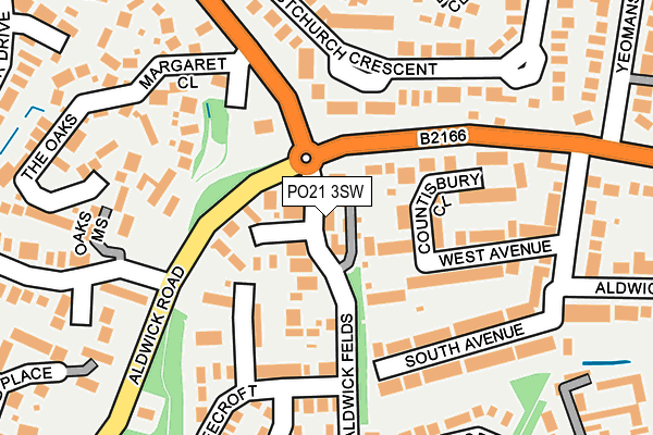 PO21 3SW map - OS OpenMap – Local (Ordnance Survey)