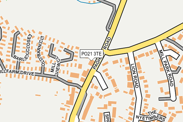 PO21 3TE map - OS OpenMap – Local (Ordnance Survey)