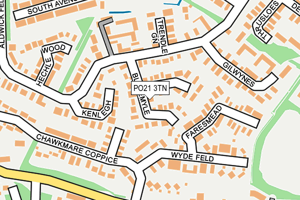 PO21 3TN map - OS OpenMap – Local (Ordnance Survey)