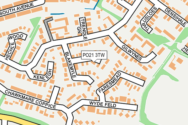 PO21 3TW map - OS OpenMap – Local (Ordnance Survey)