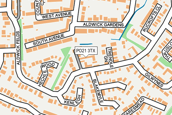 PO21 3TX map - OS OpenMap – Local (Ordnance Survey)