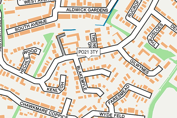 PO21 3TY map - OS OpenMap – Local (Ordnance Survey)