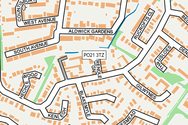 PO21 3TZ map - OS OpenMap – Local (Ordnance Survey)