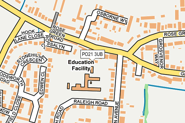 PO21 3UB map - OS OpenMap – Local (Ordnance Survey)