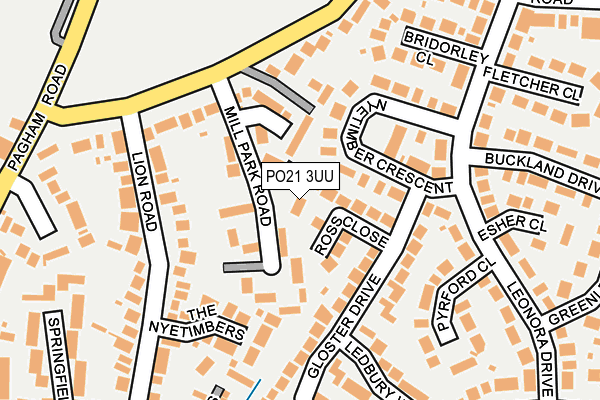 PO21 3UU map - OS OpenMap – Local (Ordnance Survey)