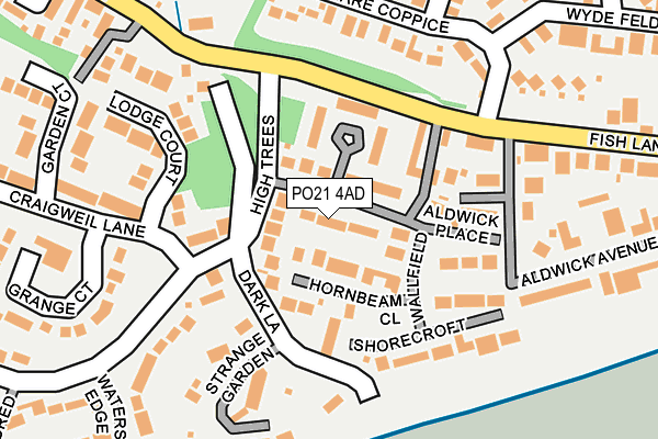 PO21 4AD map - OS OpenMap – Local (Ordnance Survey)