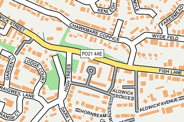 PO21 4AE map - OS OpenMap – Local (Ordnance Survey)