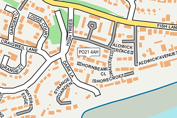 PO21 4AH map - OS OpenMap – Local (Ordnance Survey)