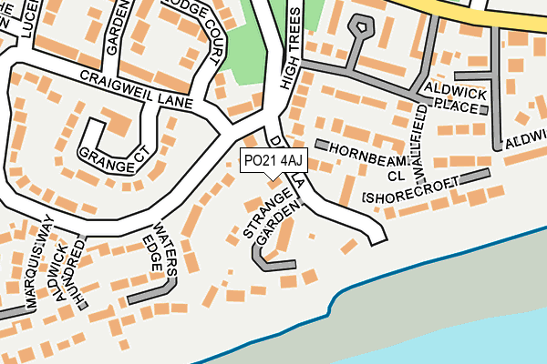 PO21 4AJ map - OS OpenMap – Local (Ordnance Survey)