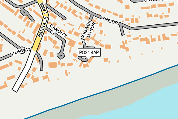 PO21 4AP map - OS OpenMap – Local (Ordnance Survey)