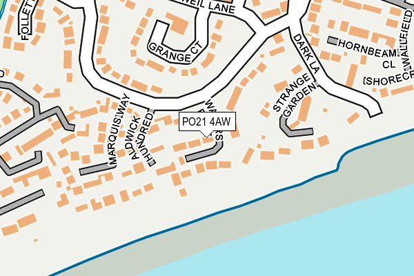 PO21 4AW map - OS OpenMap – Local (Ordnance Survey)