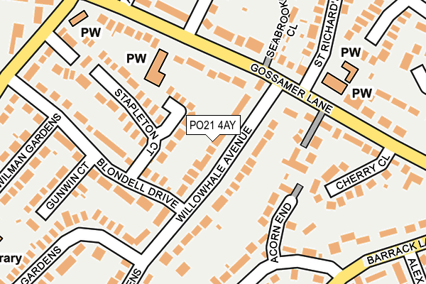 PO21 4AY map - OS OpenMap – Local (Ordnance Survey)