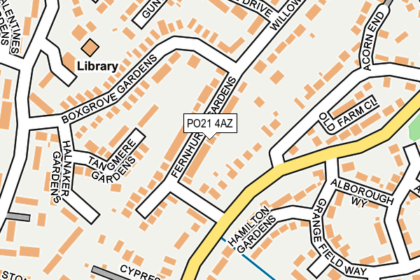 PO21 4AZ map - OS OpenMap – Local (Ordnance Survey)