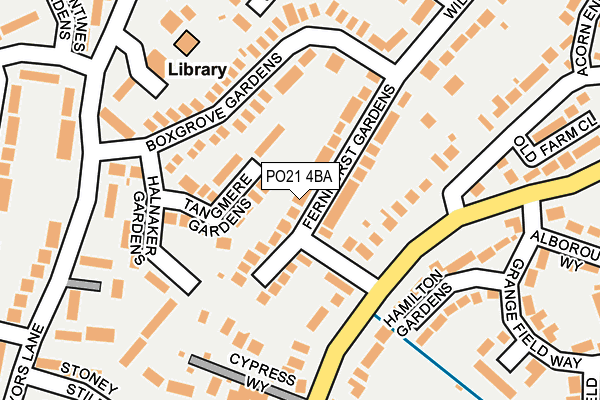 PO21 4BA map - OS OpenMap – Local (Ordnance Survey)