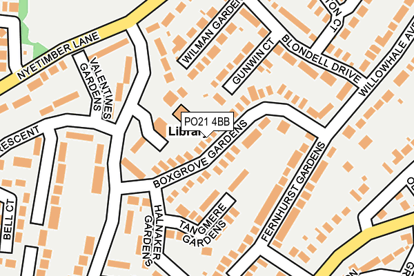 PO21 4BB map - OS OpenMap – Local (Ordnance Survey)