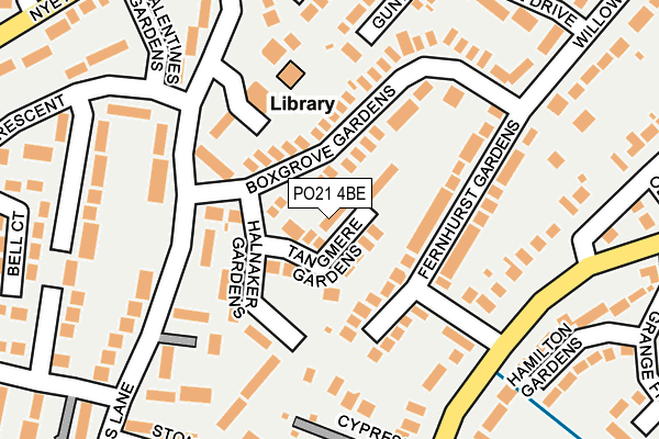 PO21 4BE map - OS OpenMap – Local (Ordnance Survey)