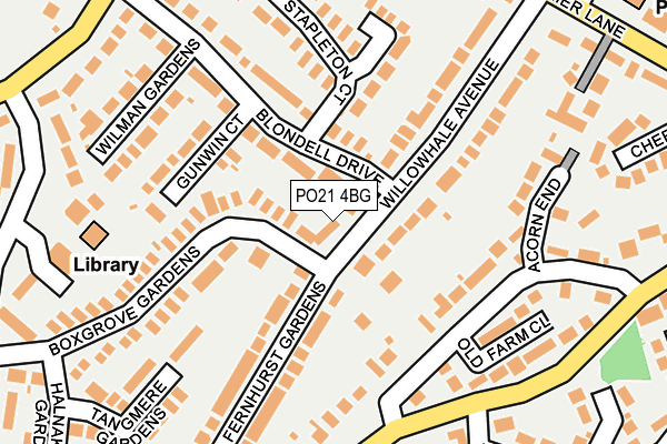 PO21 4BG map - OS OpenMap – Local (Ordnance Survey)