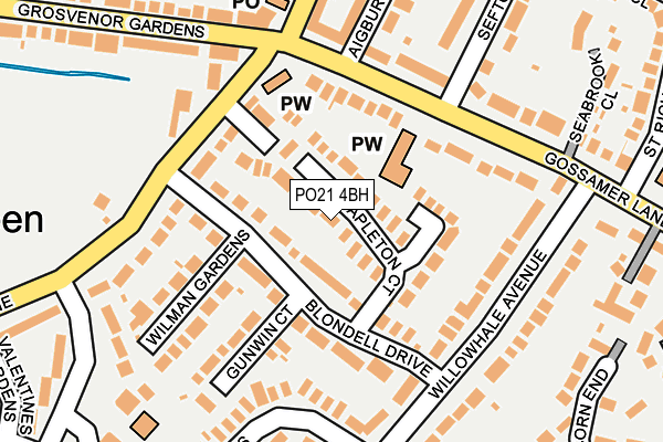 PO21 4BH map - OS OpenMap – Local (Ordnance Survey)