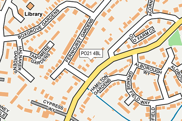 PO21 4BL map - OS OpenMap – Local (Ordnance Survey)