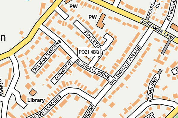 PO21 4BQ map - OS OpenMap – Local (Ordnance Survey)