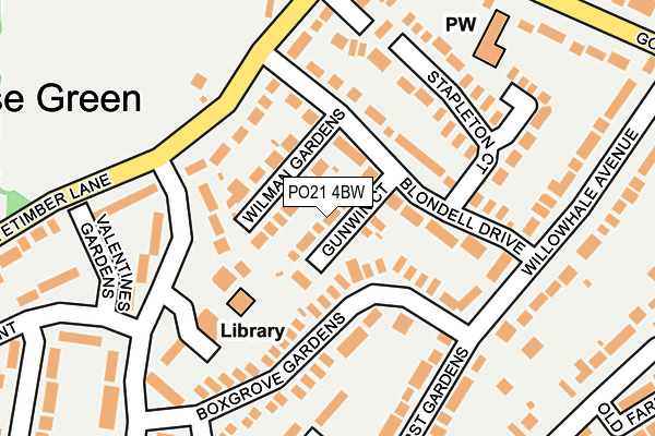 PO21 4BW map - OS OpenMap – Local (Ordnance Survey)