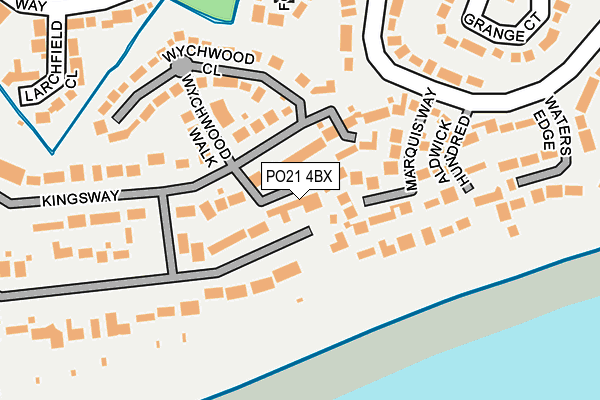 PO21 4BX map - OS OpenMap – Local (Ordnance Survey)