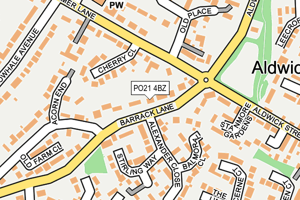 PO21 4BZ map - OS OpenMap – Local (Ordnance Survey)