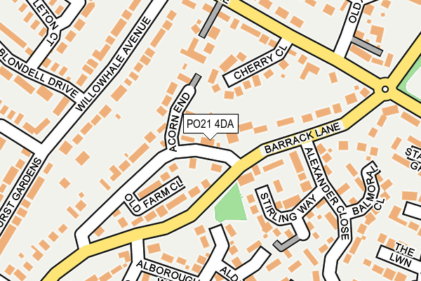 PO21 4DA map - OS OpenMap – Local (Ordnance Survey)