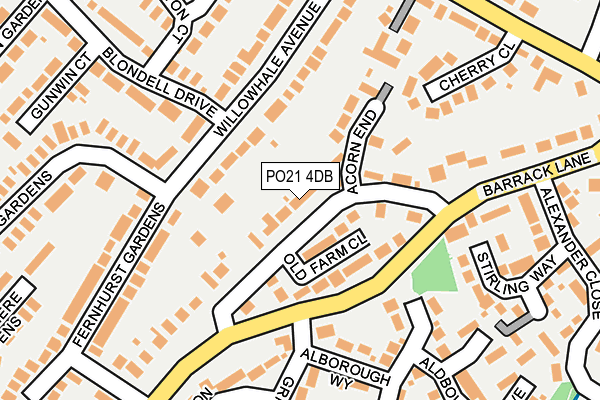 PO21 4DB map - OS OpenMap – Local (Ordnance Survey)