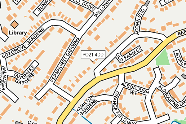 PO21 4DD map - OS OpenMap – Local (Ordnance Survey)