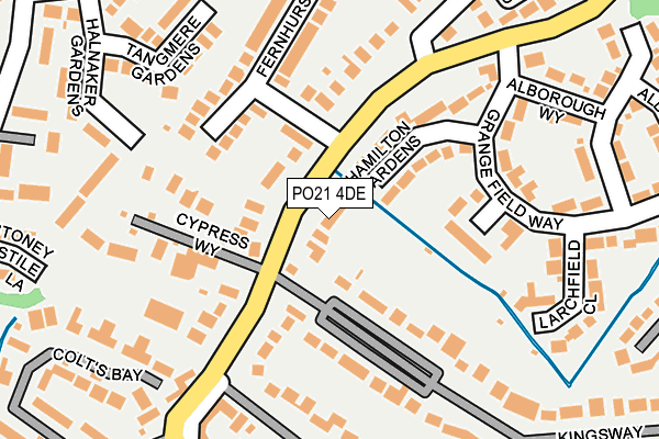 PO21 4DE map - OS OpenMap – Local (Ordnance Survey)