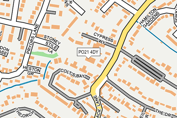 PO21 4DY map - OS OpenMap – Local (Ordnance Survey)