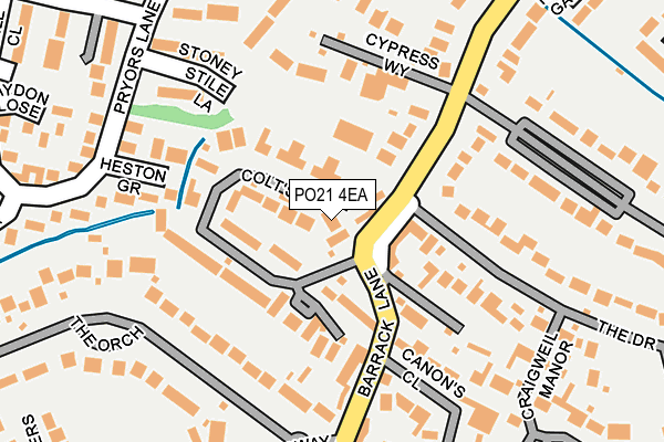 PO21 4EA map - OS OpenMap – Local (Ordnance Survey)