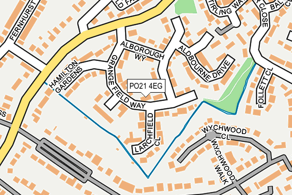 PO21 4EG map - OS OpenMap – Local (Ordnance Survey)