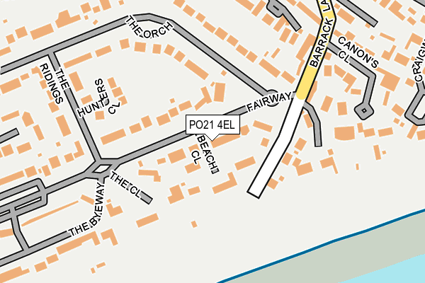 PO21 4EL map - OS OpenMap – Local (Ordnance Survey)