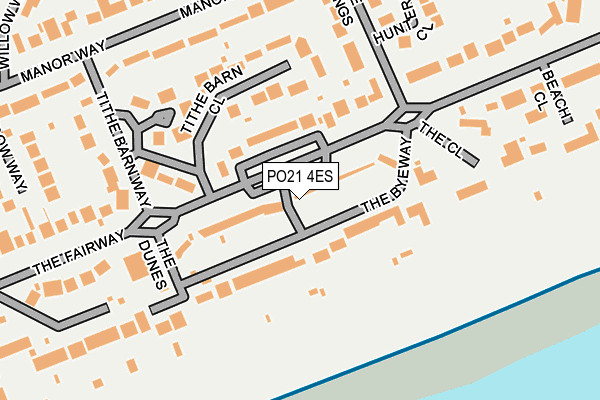 PO21 4ES map - OS OpenMap – Local (Ordnance Survey)