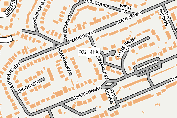 PO21 4HA map - OS OpenMap – Local (Ordnance Survey)