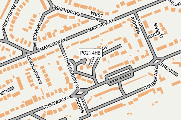 PO21 4HB map - OS OpenMap – Local (Ordnance Survey)