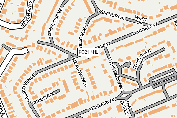 PO21 4HL map - OS OpenMap – Local (Ordnance Survey)