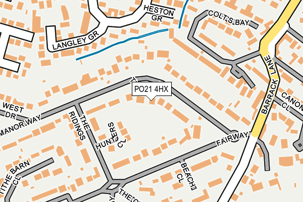 PO21 4HX map - OS OpenMap – Local (Ordnance Survey)