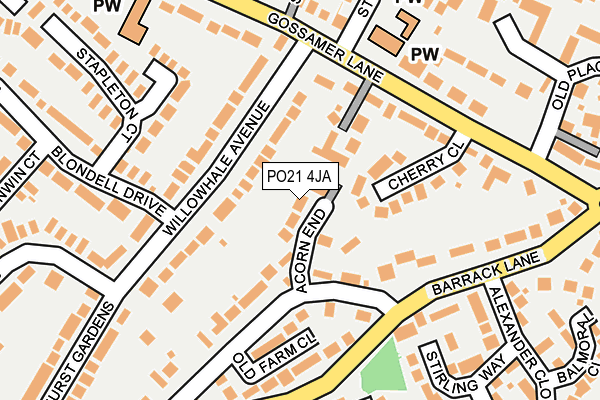PO21 4JA map - OS OpenMap – Local (Ordnance Survey)