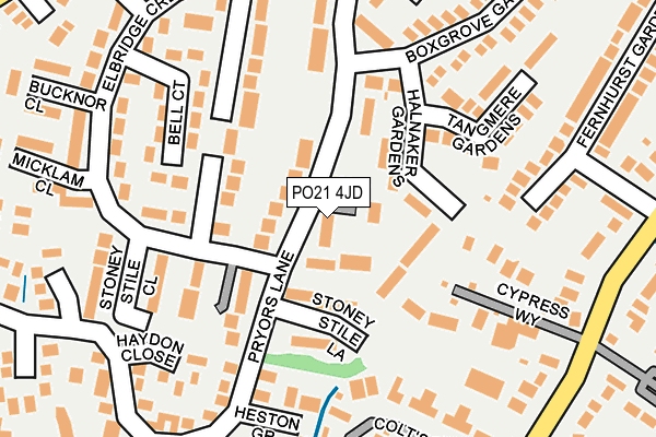 PO21 4JD map - OS OpenMap – Local (Ordnance Survey)