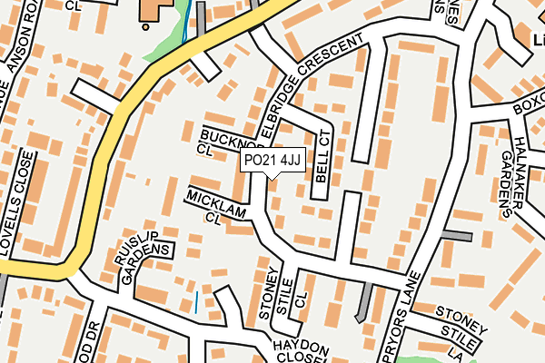 PO21 4JJ map - OS OpenMap – Local (Ordnance Survey)
