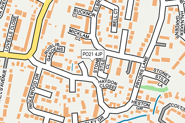PO21 4JP map - OS OpenMap – Local (Ordnance Survey)
