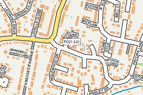 PO21 4JU map - OS OpenMap – Local (Ordnance Survey)