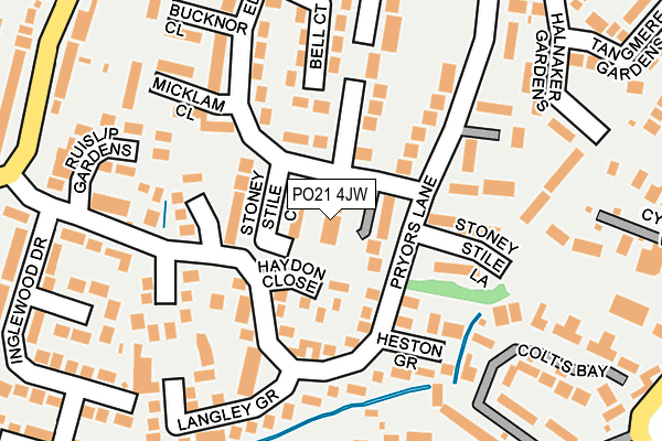 PO21 4JW map - OS OpenMap – Local (Ordnance Survey)