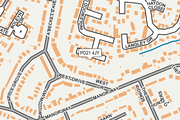 PO21 4JY map - OS OpenMap – Local (Ordnance Survey)