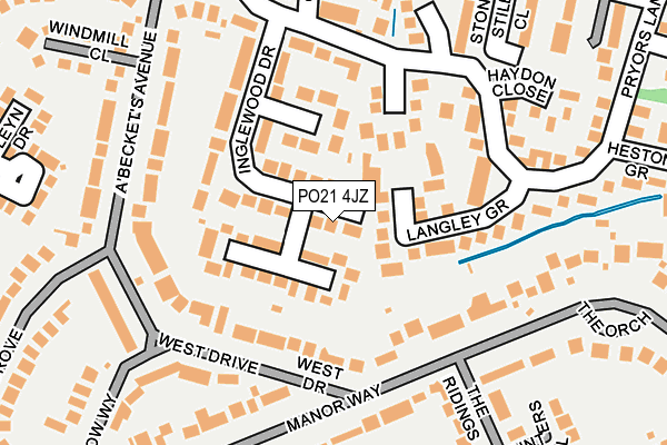 PO21 4JZ map - OS OpenMap – Local (Ordnance Survey)