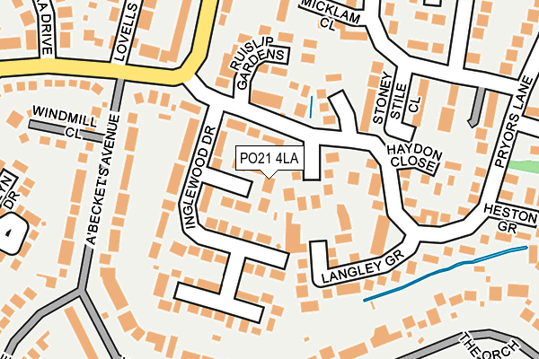 PO21 4LA map - OS OpenMap – Local (Ordnance Survey)